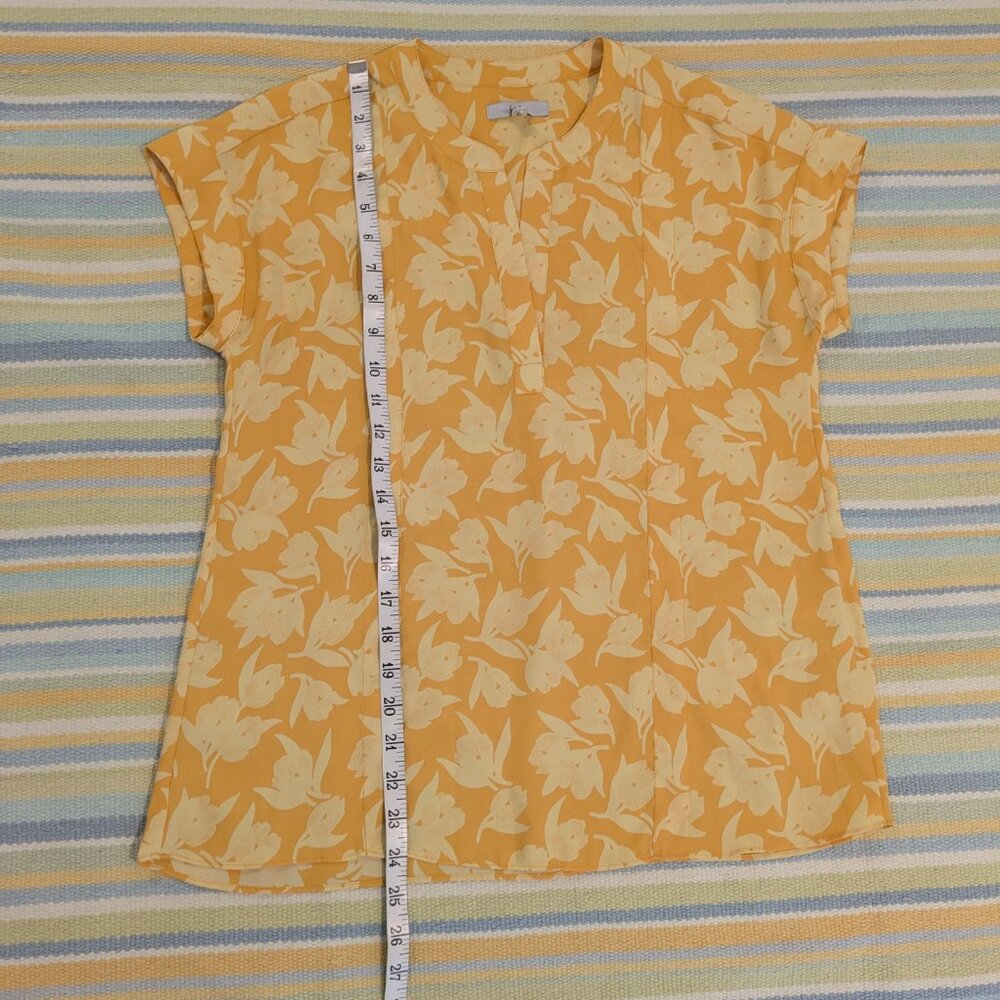 ⭐ Joie Solace Blouse Citrus Split Neck Yellow Floral Print top size XXS - Picture 10 of 16